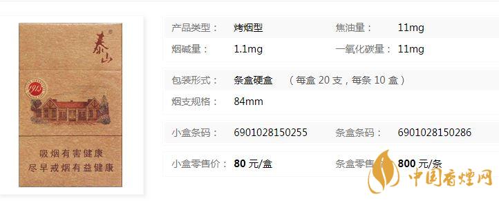 泰山1913香煙多少錢一盒？泰山1913各地價格表查詢2020
