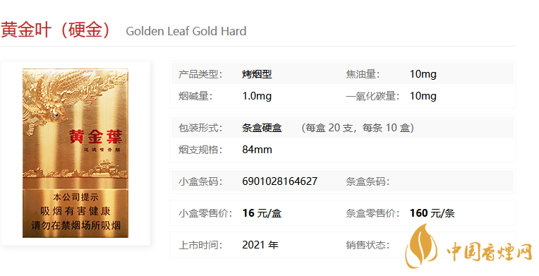 黃金葉（硬金）多少錢(qián)一包 黃金葉（硬金）價(jià)格參數(shù)一覽。